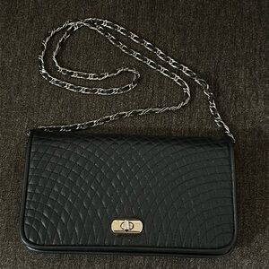 Vintage - Andé - Quilted- Black Leather - Chain Strap - Shoulder Bag